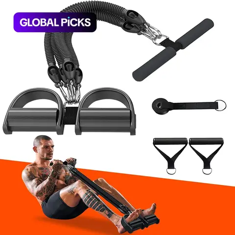 【Black Friday】Multifunctional Sit-Up Pull Rope, Fitness Elastic Band with Handles, for Waist, Arm and Leg Workout, Home Fitness Equipment, Ab Training Tool #GLOBAL PICKS