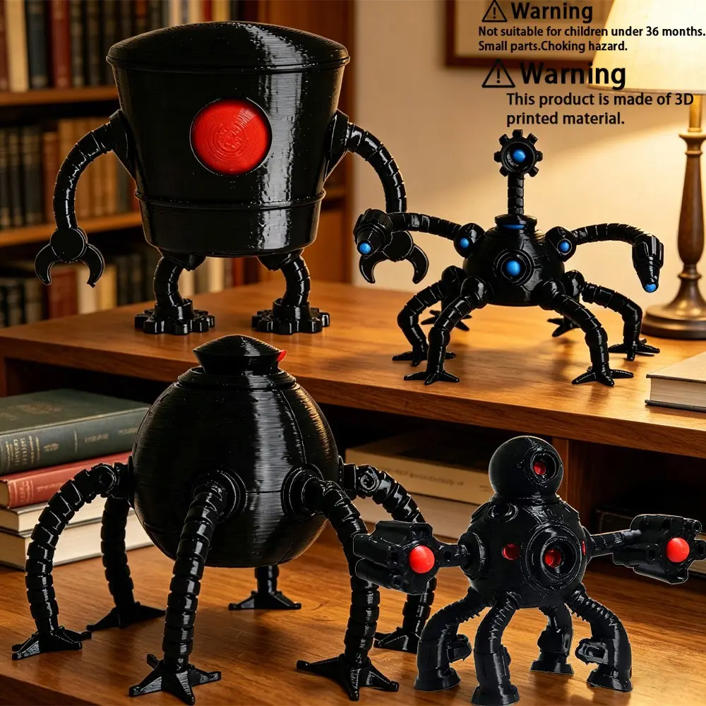Creative Mechanical Style Robot Series 3D Printed Model, Desktop Ornament for Collection, Multi-Shape Robot Figurine Decoration