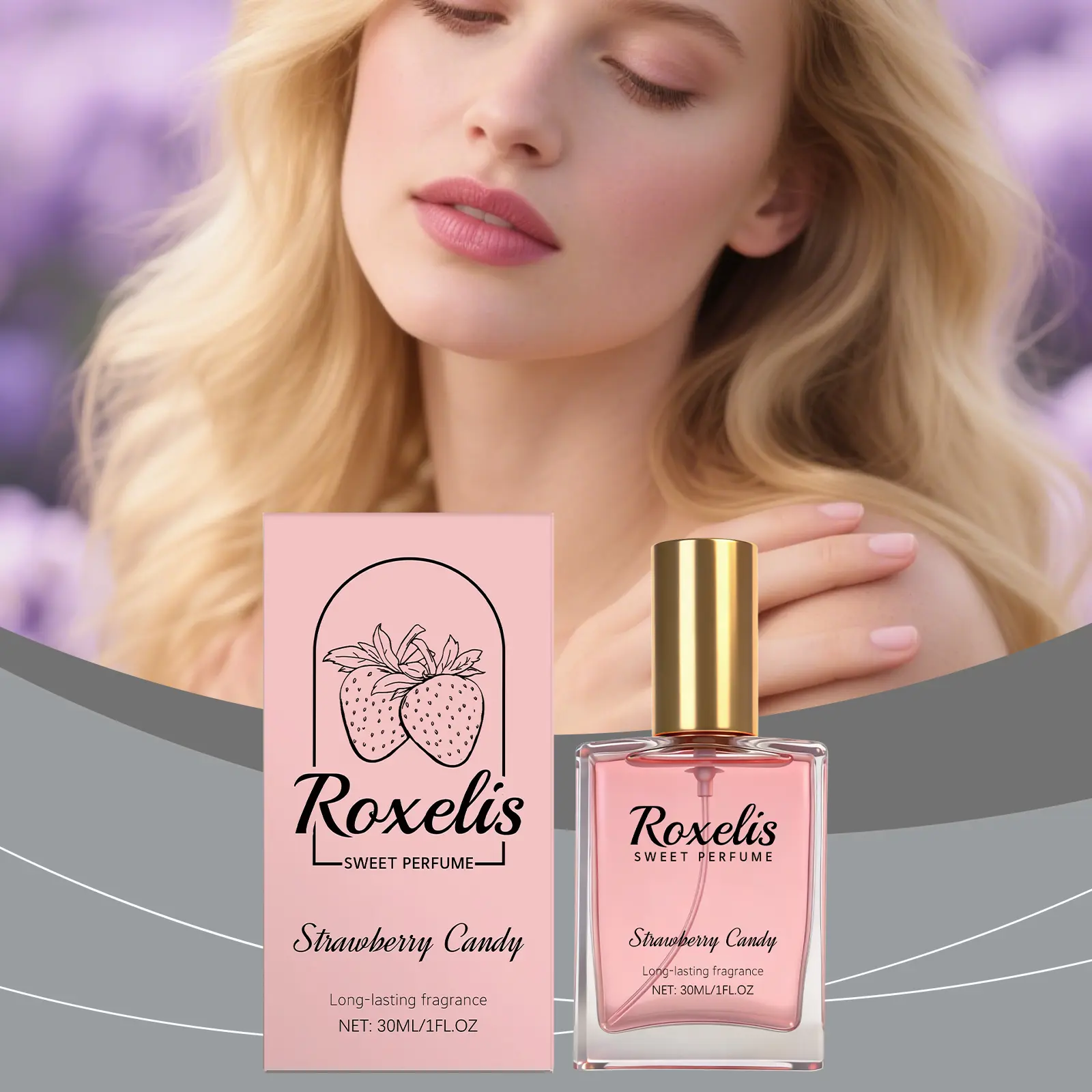 Women's Sweet Strawberry Candy Scent Spray - Fresh Natural Fruity Fragrance, Charming Girly Tone, Elegant Mild Long-Wearing Aroma, Portable Travel Body Mist for Daily Wear, Spray on Skin, Ideal Gift for Birthdays Anniversaries Holidays