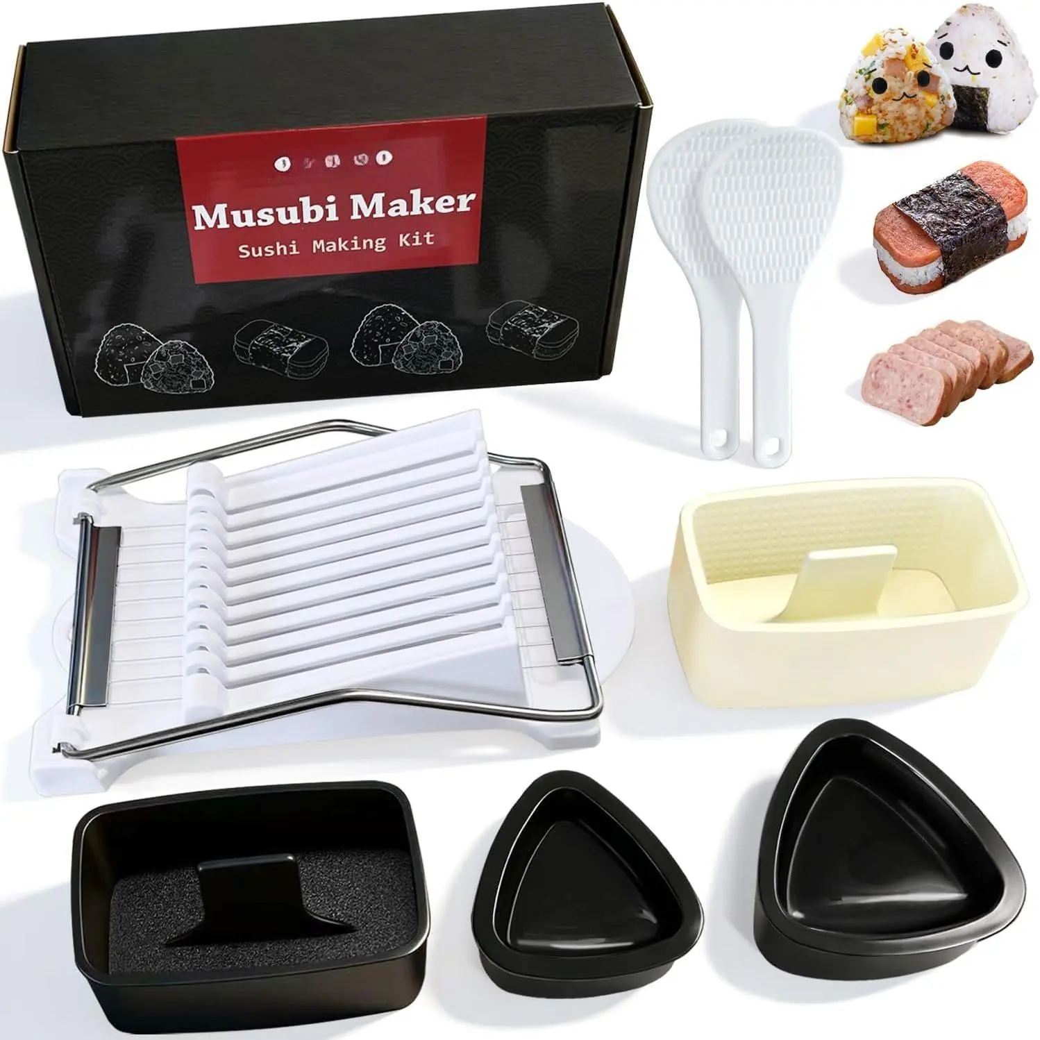 Onigiri Mold, 8 count Rice Mold Musubi Maker Kit, Musubi Maker Press Mold, Classic Triangle Rice Ball Mold Maker Sushi Mold for  Lunch Bento,  DIY, Standard
