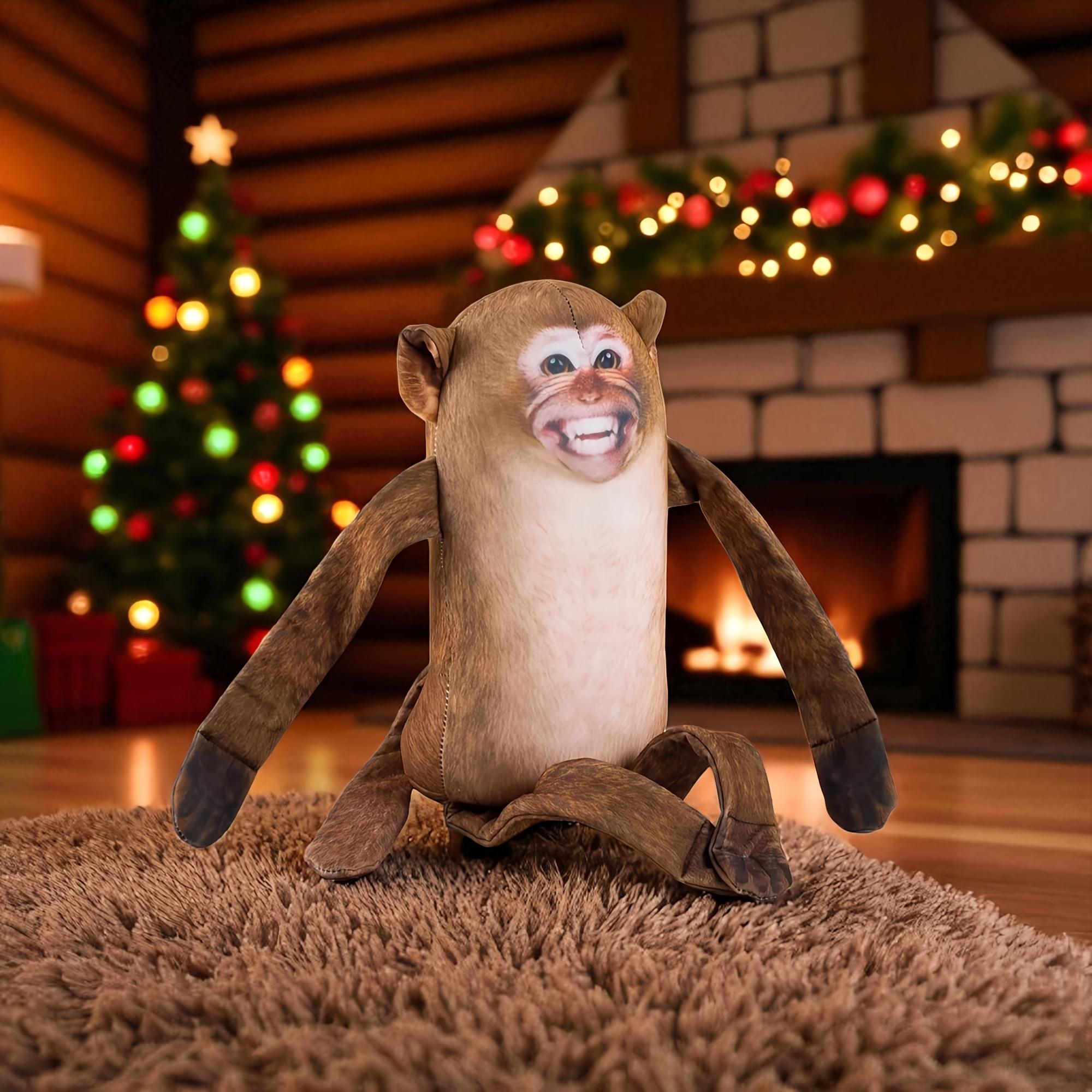 Mischievous Monkey Plush Toy – Fun Fridge Hanging Decor, Perfect Office Prank Gift & Cute Accessory for Monkey Lovers! weighted Anxiety Relief Stuffed with Lights and Music Cartoon Gorilla Backpack heat