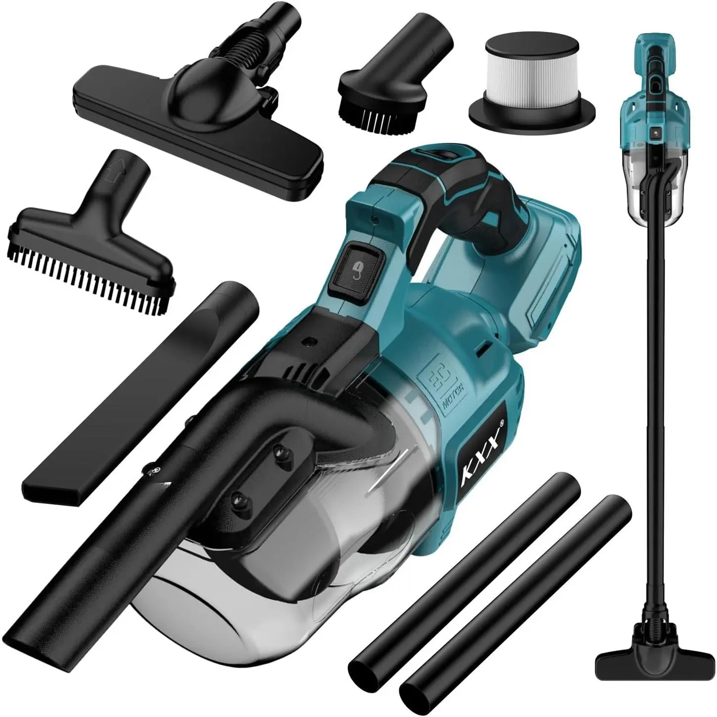 Cordless Vacuum for Makita , 5 in 1 Handheld Electric Vacuum Cleaner with 500W  , 46 CFM Portable Hand Vacuum with Filtration HEPA for Floor, Carpet,  ( Not Included)