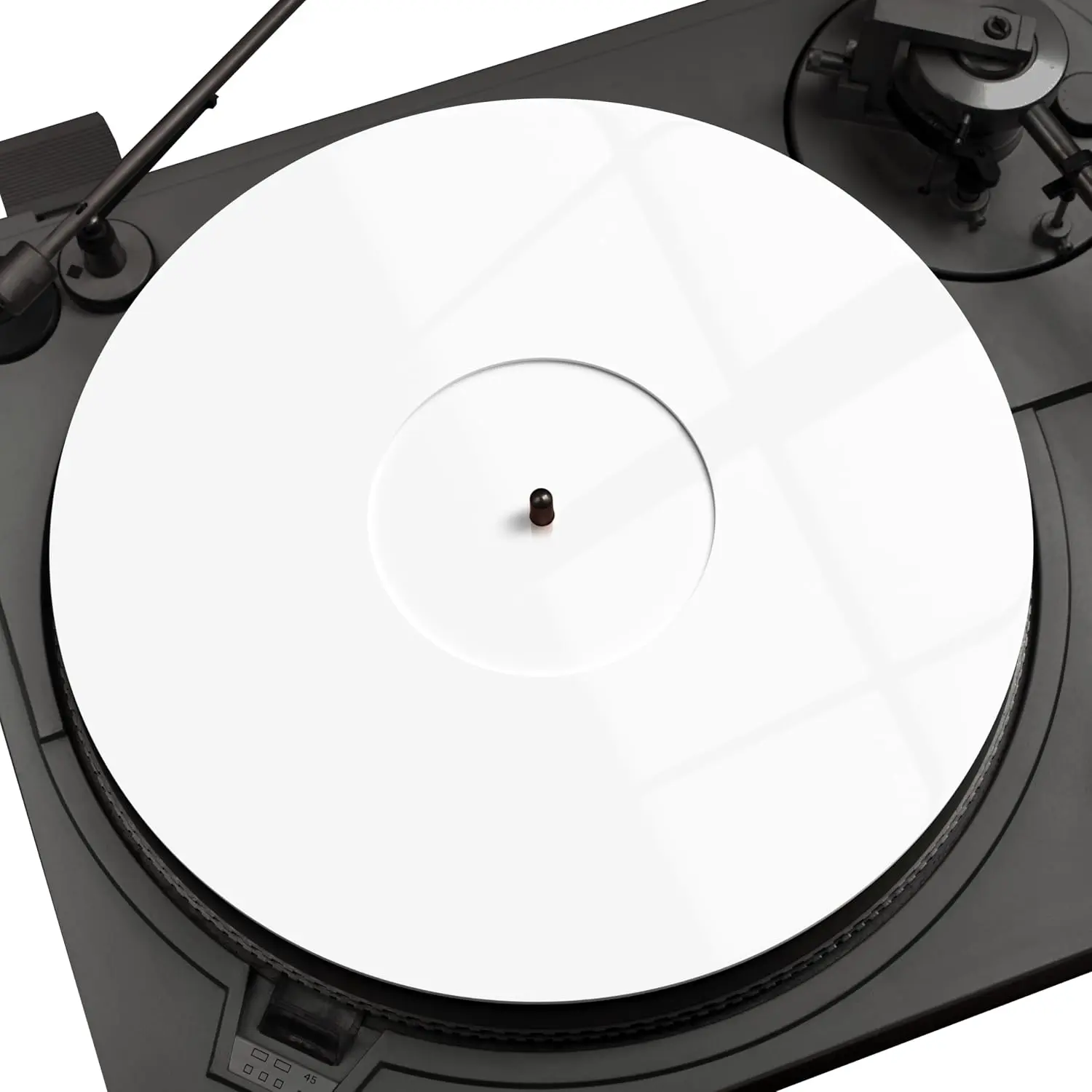 White  Turntable Mat - Platter Slipmat for 12" Vinyl  Record Player - Antistatic Cover, Reduces Noise & Sounds from Static & Dust - Tighter Bass Quality, Record Player Mat