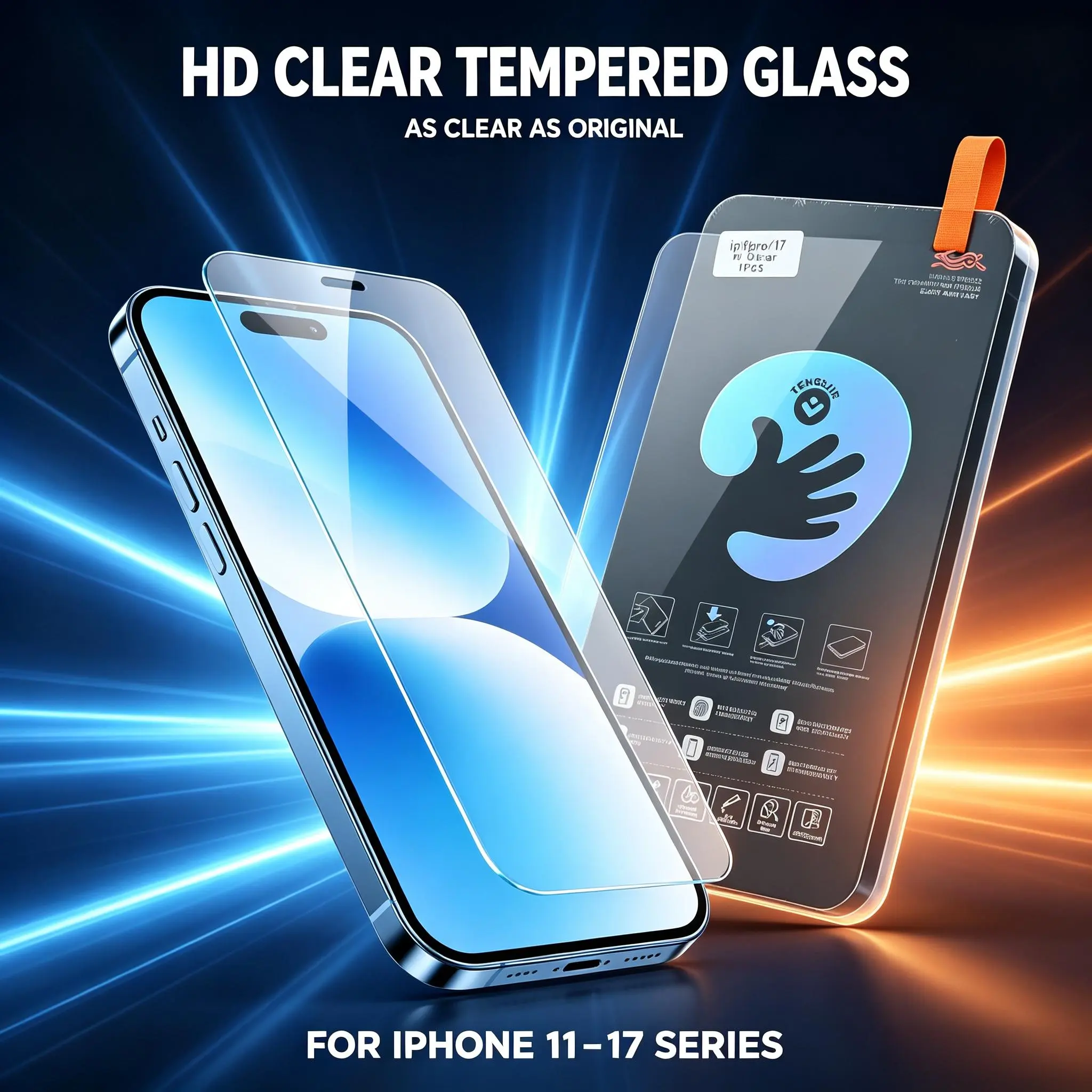 Magic Install Tempered Glass Screen Protector for iPhone Series (11-17), HD Clear, Privacy Anti-Spy, 1-Click Dust-Free Tray