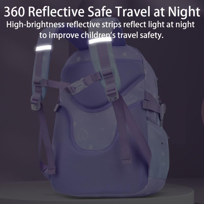 Women's College-Style Nylon Backpack, Lightweight Foldable School Bag, Adjustable Shoulder Straps, Zipper Closure, Bow Decoration, Machine Washable - Suitable for College Occasions, School Bag