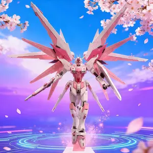 Cherry Newborn Assault Freedom Model Kit, DIY Gundam Figure, 1/144 Scale, Includes Weapons, Shield, Stand, Water Decals, Educational Toy for Boys