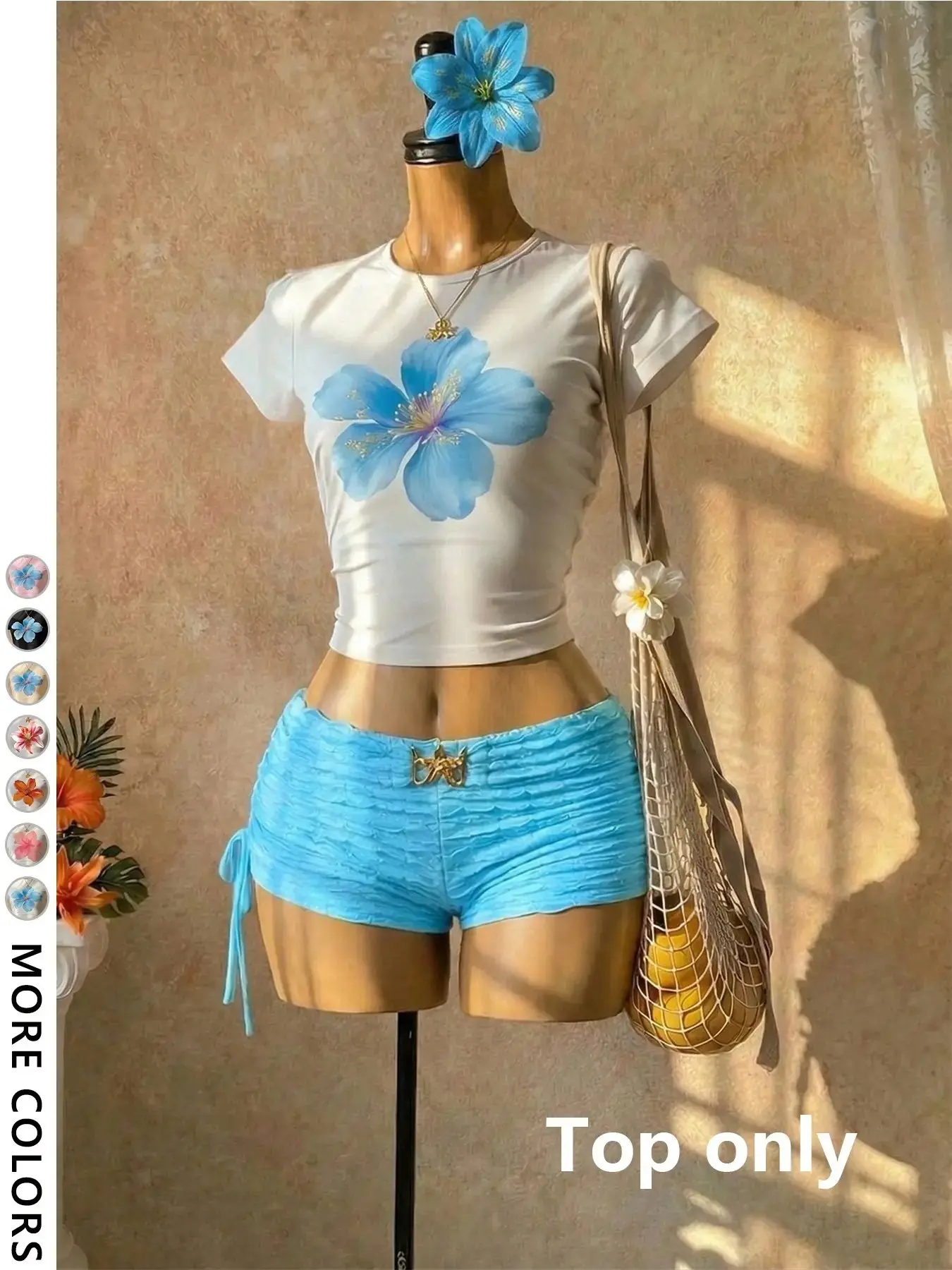 Women's Floral Print Short Sleeve Top, Vintage Style, Perfect for Parties, Clubs, Daily Street Fashion, All Seasons Wear, Vibe