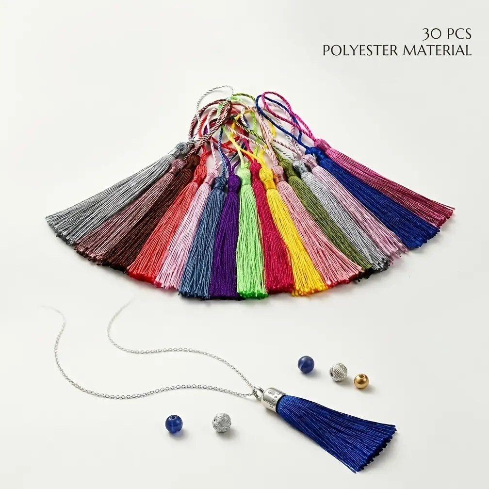 10pcs of 70Mm Tassel Charms, Suitable for Creating Headgear Additions, Bookmark Tassels, Decorative Pendants, And Jewelry Materials