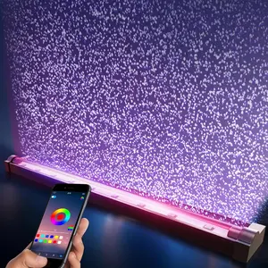 Smart App-Controlled LED Aquarium Light with 16 Million Colors 12 Dynamic Effects Submersible Fish Tank Light with Nano Air Bubble Decor Accessories 9.3''