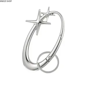 Heavy Duty Star Carabiner Keychain with Belt Clip, Durable EDC Key Holder, Keychains for Women and Men, Fashion Accessory for Daily Key Organization