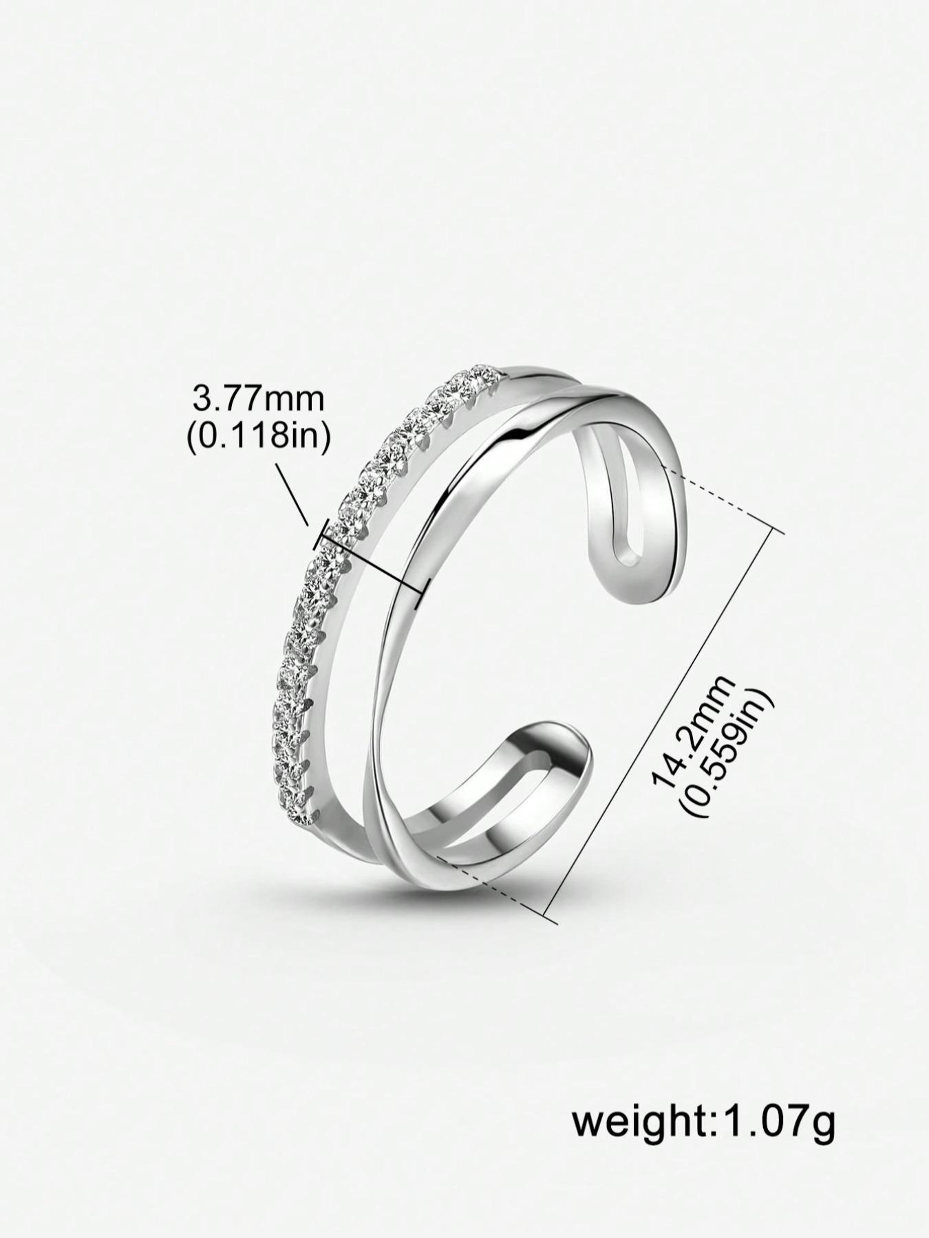 S925 Sterling Silver Twist  Adjustable Artificial Zircon Toe Ring, Fashion Jewelry for Women & Girls, Trendy All-match & Exquisite Jewelry for Birthday Gift