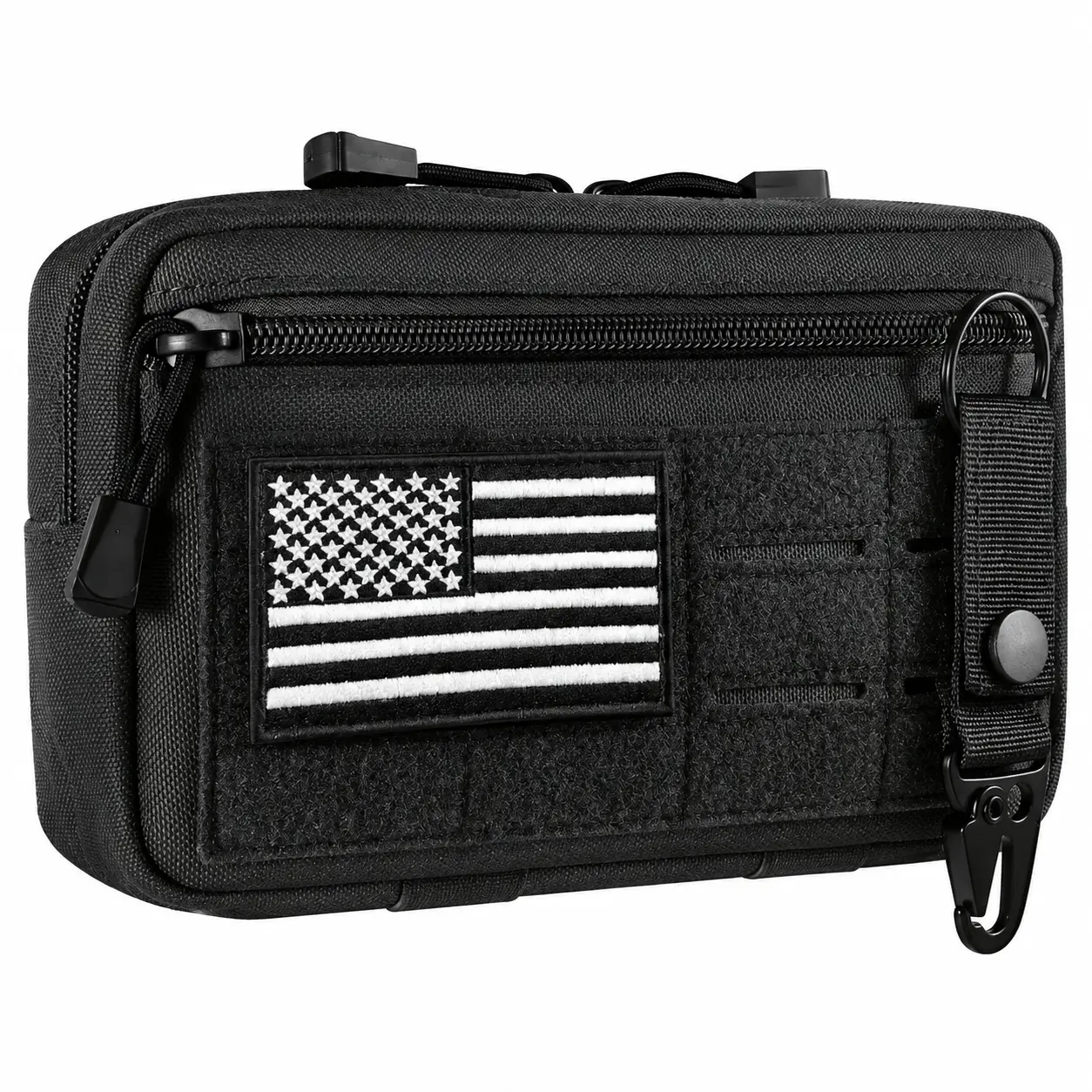 Tactical MOLLE-Compatible Outdoor Waist Pack for Hiking, Running, and Emergency Medical Carry — Durable Nylon Modular Utility Belt Bag with Adjustable Straps and Multiple Attachment Points