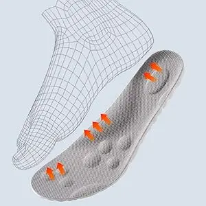 Unisex All Purpose Insoles - 4D Cloud Technology Shock Absorbing Insoles, Long-Lasting Pad, Ergonomic Memory Foam, U-Shaped Heel Cup, Breathable Lightweight, for Athletic Work/Running Workboots (All-Season Sports Shoe Accessories)