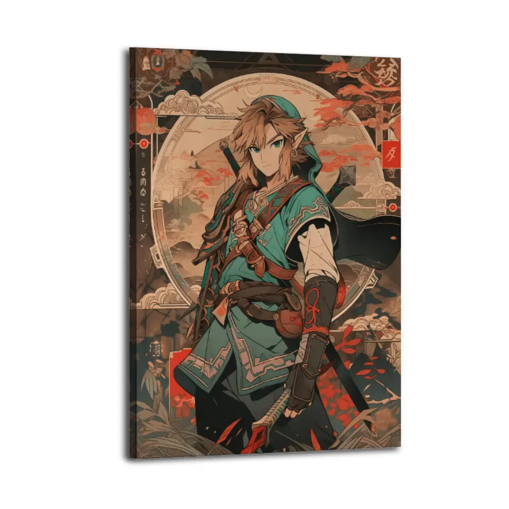Legend of Zelda Lightweight Artistic Poster - Boho-Style Japanese Tapestry Wall Decor, Large Canvas Manga Print for Kid Room, Dining Room, Ideal Gift for Home Decor Enthusiasts