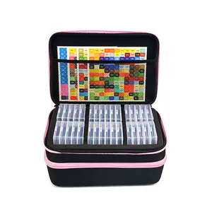 96 Slot Diamond Art Storage Box, Bead Organizer with Labels, 5D Embroidery Accessories Container for DIY, Crafts, Rhinestones, Seeds