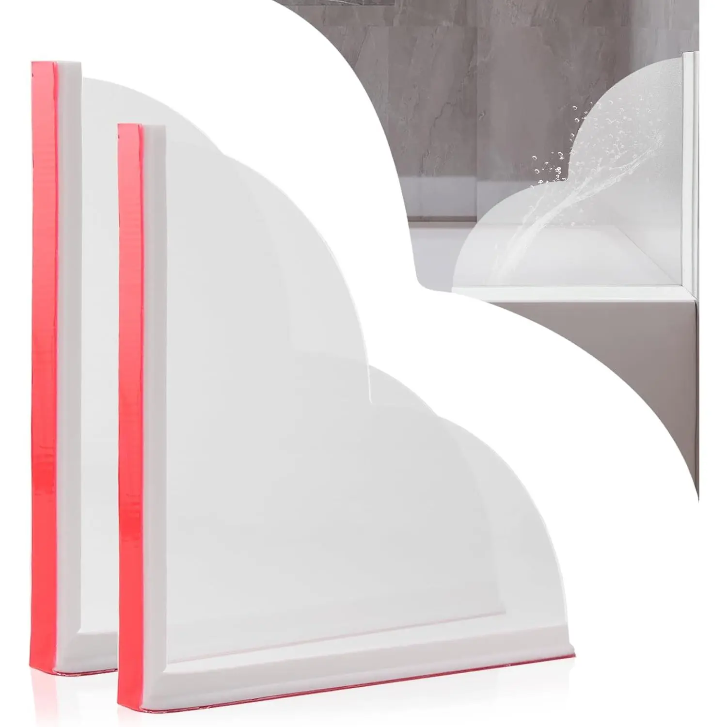 2 Pack Large Shower Splash Guard for Walk in Shower, Upgrade 9.25 x 9.25 In Bath Tub Splash Guards, Shower Corner Water Blocker, Waterproof Shower Accessories to Keep Water in Shower