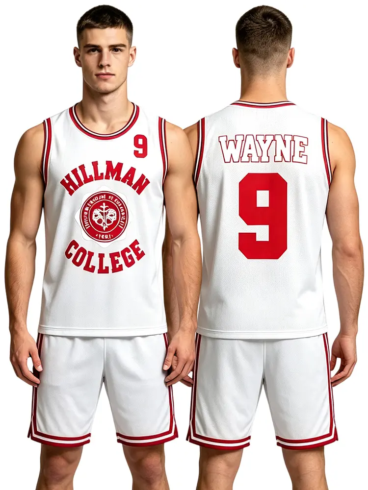 Men's #9 Hilman College Basketball Jersey Tank Top, Printed Polyester Mesh Sleeveless Athletic Shirt, Breathable Quick Dry Sports Vest for Basketball Training, Gym Workout, Retro College Fan Apparel, Black Blue Red Purple Green Gray Yellow, S-3XL