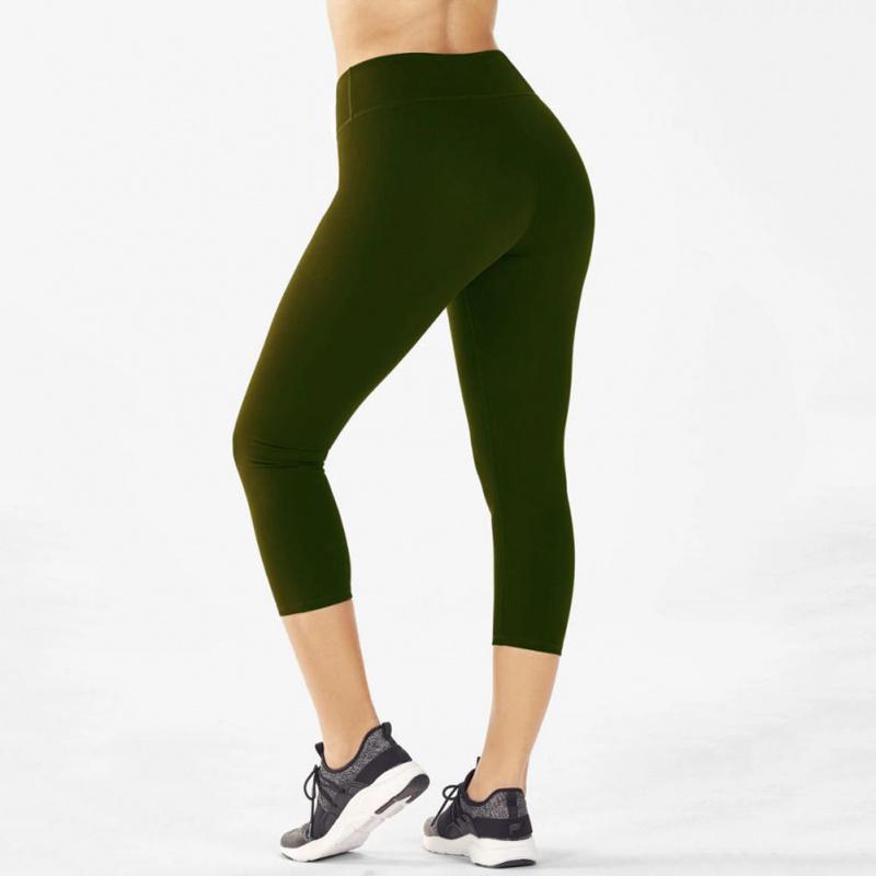 High Waisted Yoga Capris Butt Lift Tummy Control Quick Dry Slim Fit Workout Athletic Leggings