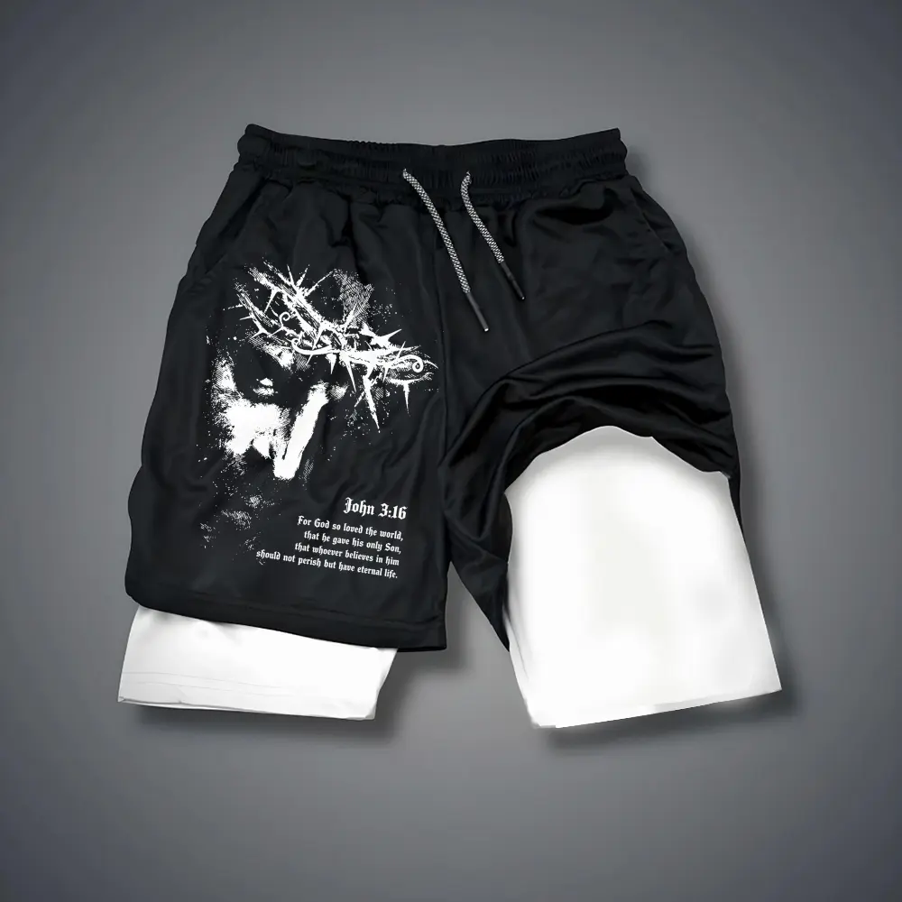 Double-Layer Sports Shorts Graphic Shorts Black Shorts Camo Shorts Streetwear Shorts Men Outfits Men Short Shorts Vacation Outfits Shorts