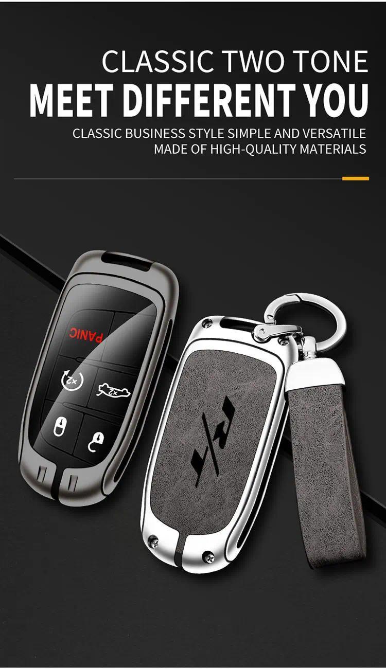 Zinc Alloy Car Key Case For Dodge RT Challenger Charger Journey RAM Remote Control Protector For DODGE R/T Logo Car Key Cover