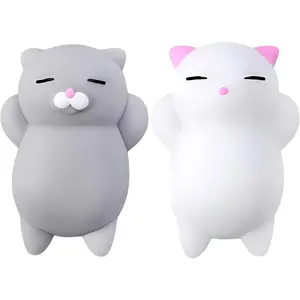 Squishy Cat Set - 2" Soft Silicone Kawaii Kitties, Top Stress Relief Toy 2026, Unique Kids & Adults Egg Filler Gift Idea, Best Teenage Girl, Teen Boy & Tween Easter Basket Stuffers Presentfidget toys