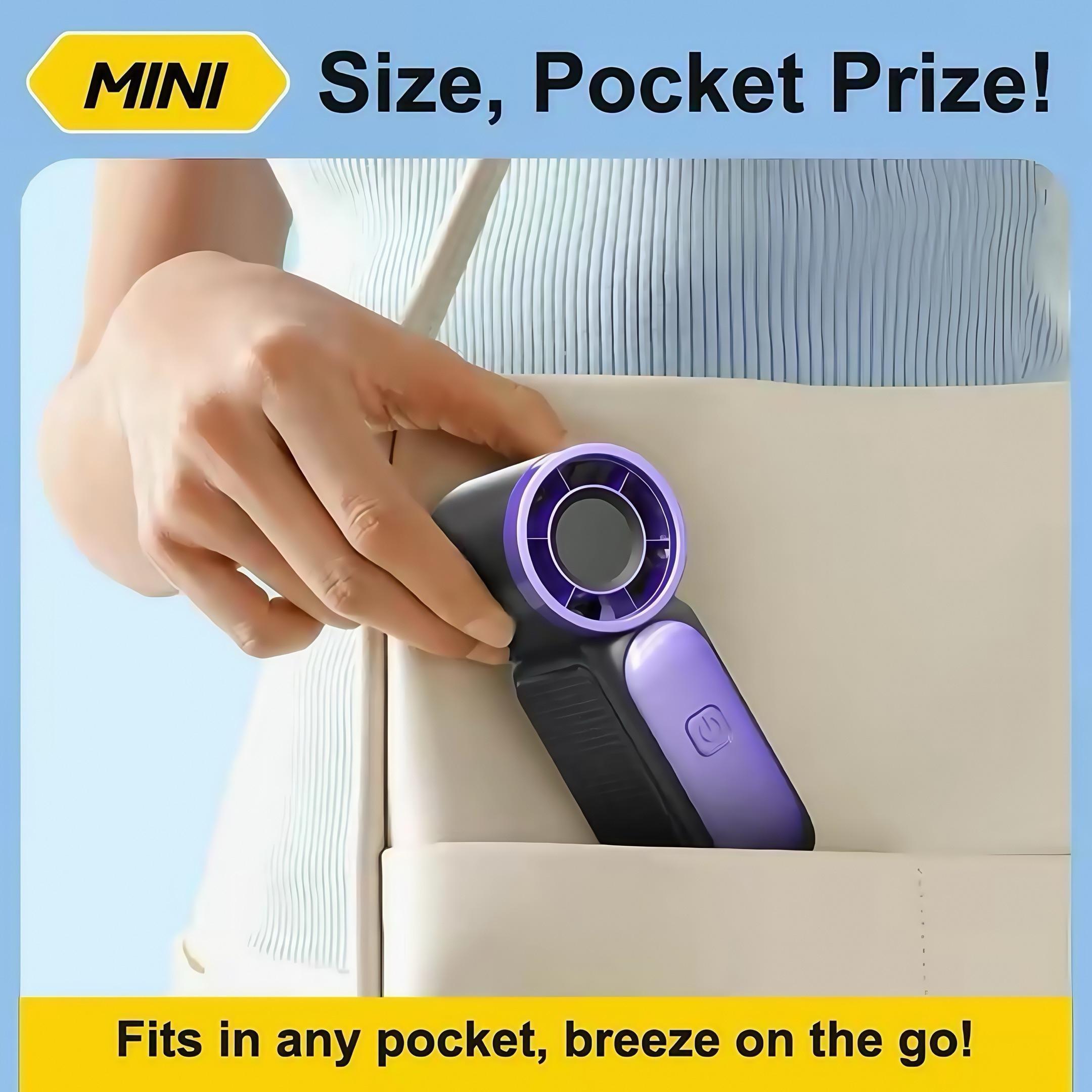 Compact USB Rechargeable Handheld Cooler Fan with LED Digital Display, 6 Levels Adjustable Wind Speed, Perfect for Travel, Outdoor Activities, Sports Fitness and Daily Office Work