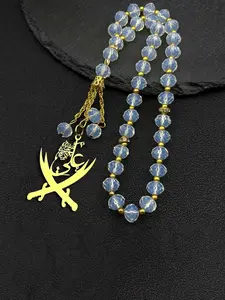 Imam Zulfiqar Ali Sword Muslim Islam Knife Car Pendant For Men Women Stainless Steel Arabic Letter Gold Color Bead Chain