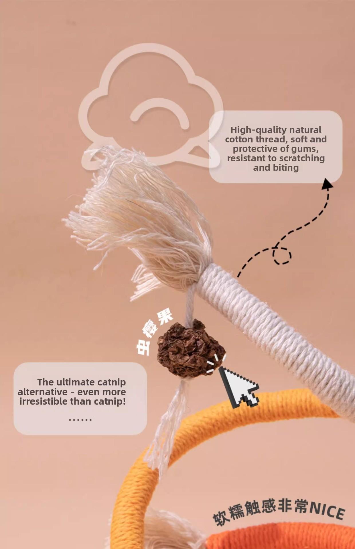 Cat Teeth Cleaning Chew Rope Toy, Durable Boredom Relief Interactive Cat Toy for Kitten