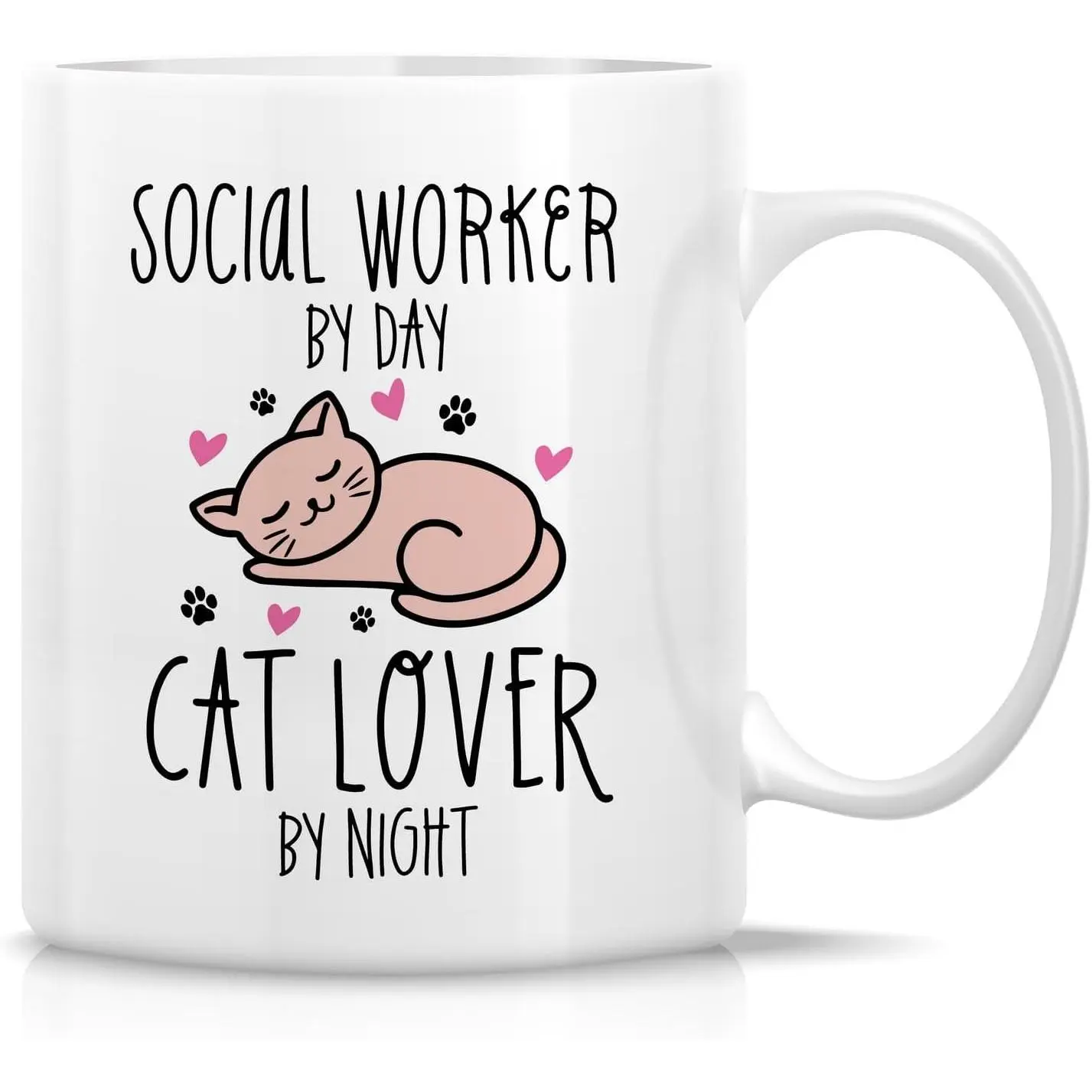 Funny Social Worker Mug Gift Cat Lover 11 Oz Ceramic Coffee Mugs - Thank-you Sarcasm Sarcastic Motivational Inspirational birthday gifts for coworker friend girlfriend mom mother wife