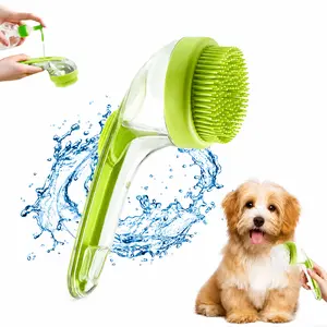 Pet Bath Brush with Shampoo Dispenser for Dogs and Cats, Silicone Grooming Tool with Ergonomic Grip, Gentle Massage, Deep Cleaning, Easy Bathing and Shedding Care