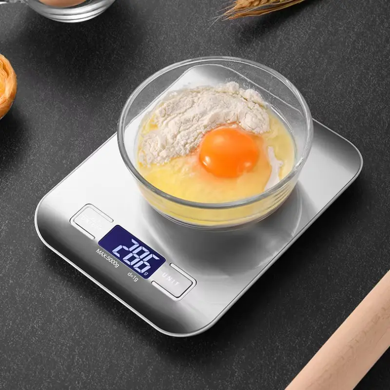 5kg  Multifunction Electric Digital Kitchen Food Scale LCD Display, High Precise Waterproff Measuring Scale Stainless Steel