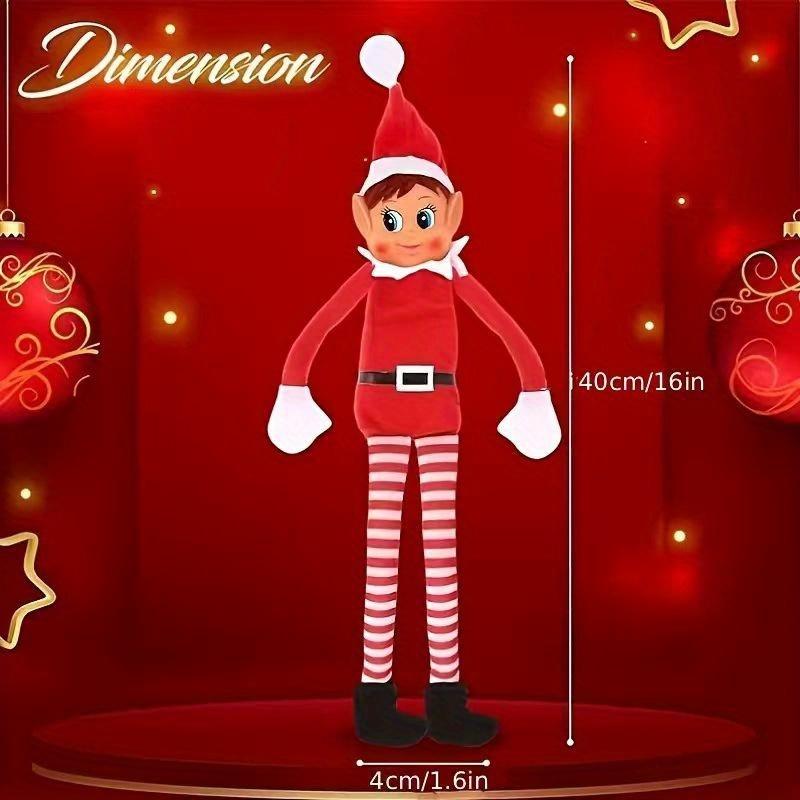 Set of 2 Funny Elf Decorations with Playful Features—Poseable Arms and Legs, Movable Heads with Expressive Eyes, Whimsical Beards, and Red Hats. A Perfect Gag Gift for Parties, and an Ideal Choice for Home, Office, or Party Decor.