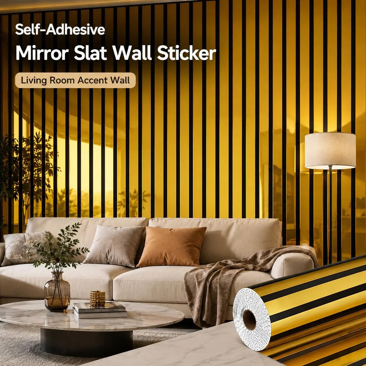 Self-Adhesive Grid Wall Sticker, Mirror Reflection Surface, Living Room Bedroom Wallpaper, Sofa Background Wallpaper, Easy to Apply