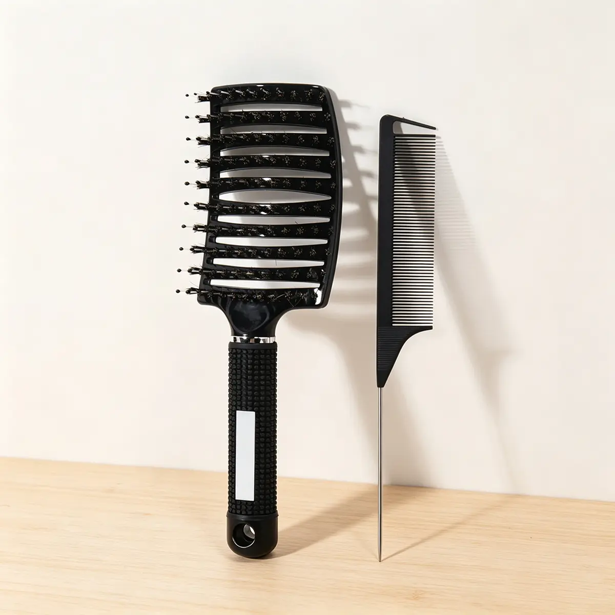 2-Piece Hair Styling Comb Set, Pointed Tail Brush, Volumizing Arc Vent Large Bend Comb, Ergonomic Design, Comfortable Grip, Suitable for All Hair Types