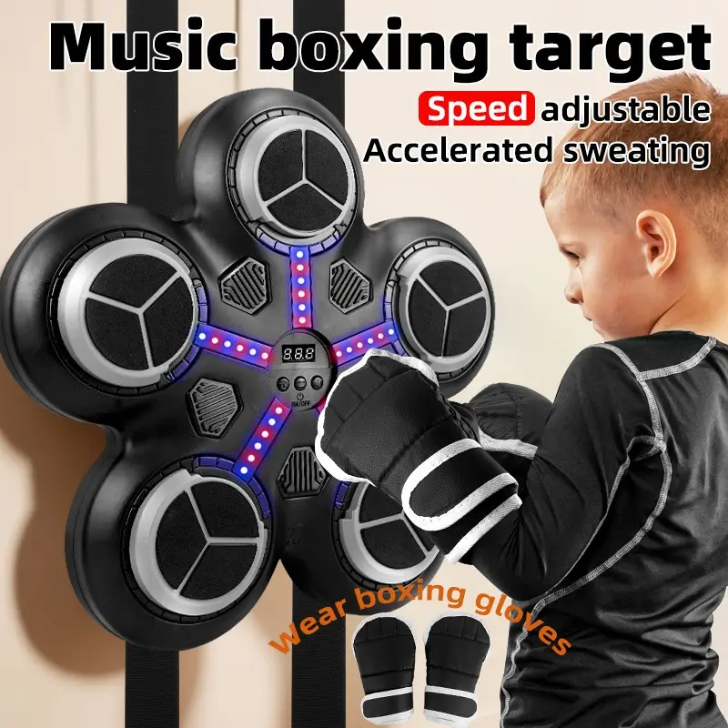 Bluetooth-compatible Smart Music Boxing Machine, Fitness Stress Relief, Reaction Training, Wall-Mounted, Bluetooth-compatible Music, Force Feedback, Ages 3+, Home Use, Gift Idea