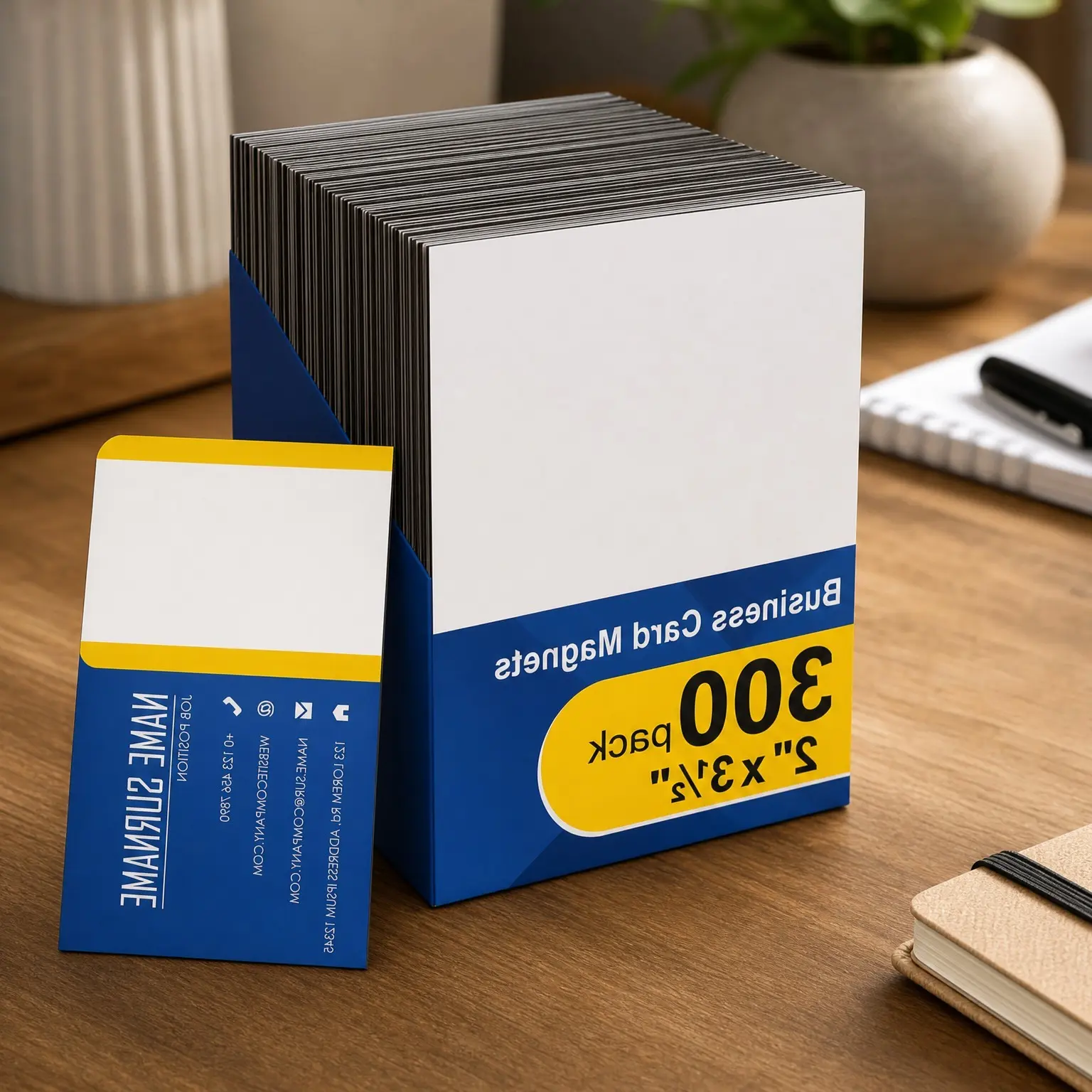 300 Pack Peel and Stick Business Card Magnets, Self-Adhesive Name Card Magnets
