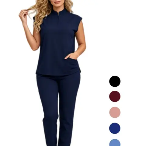 Quick-Dry Two-Piece Scrub Set Casual Minimalist Workwear, Uniforms for Clinic, Rehab and Wellness Staff, Nurse Scrubs Set