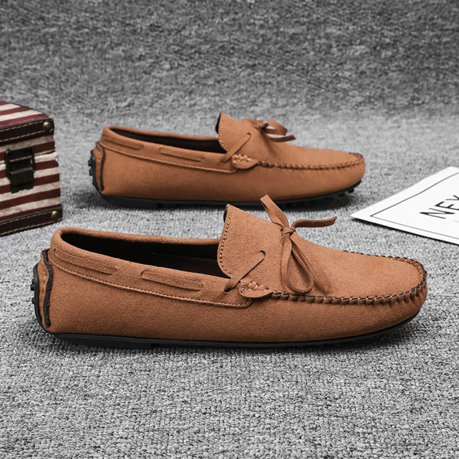 Men's Moccasins Slippers, Men's House Shoes, Men's Indoor Outdoor Slip-on Shoes loafers men