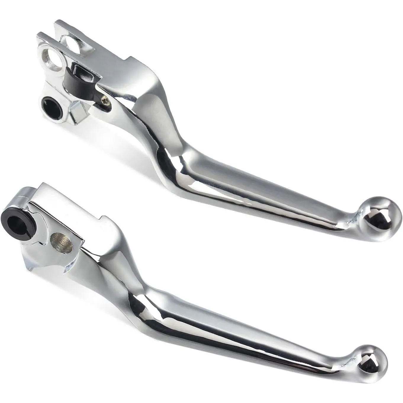 Aluminum Alloy Chrome Finish Ergonomic Motorcycle Brake & Clutch Levers with Precision Seals, Plug-and-Play for Harley Sportster Series (883/1200, 1996-2003 XL Sportster 883), Dyna, Touring, Road King, Heritage Softail (2011-2014 Softail), Fat Bob