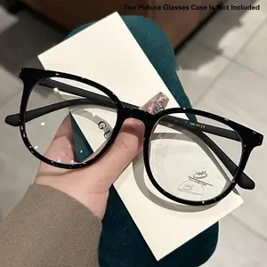 Large round frame transparent lenses glasses retro fashion decorative glasses computer glasses women and men