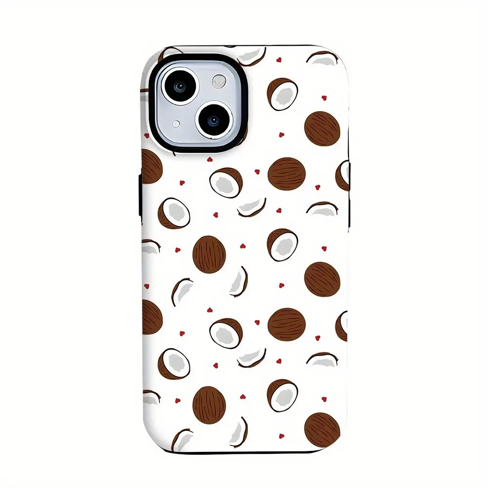 Base Coffee Retro Polka Dot Design, PC Film Hard Shell Case, Durable Protection for Your Device, Stylish and Functional Accessory