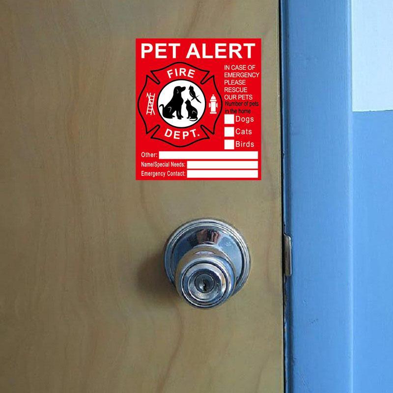 Pet Alert Sticker, 5pcs/set Pet Themed Warning Sticker for Home, Pet Alert Notification Sticker for Garden Yard