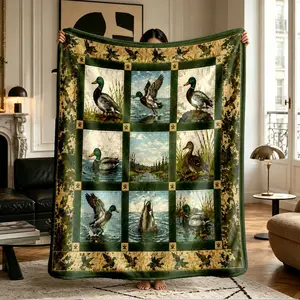 Comfortable Olive Flannel Blanket, Soft and Warm, Ideal for Nap, Camping, Travel, Perfect Gift for All Seasons