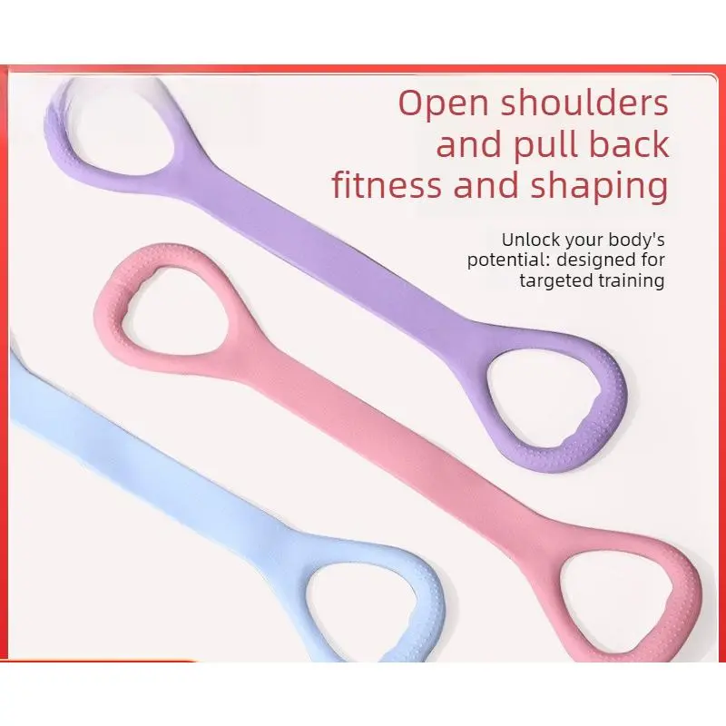 Women's 8-Figure Resistance Tension Rope - Non-Skid Silicone Thick Stretchable, Non-Toxic Skin-Friendly Band for Home Yoga/Pilates, Resistance Band Workout, Arm Workout for Woman