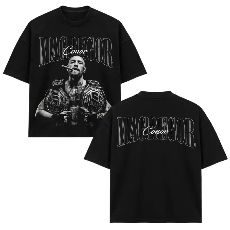 Unisex Retro Conor McGregor Double Sided T-Shirt, UFC MMA Fighter Graphic Streetwear Present For Fight Fans
