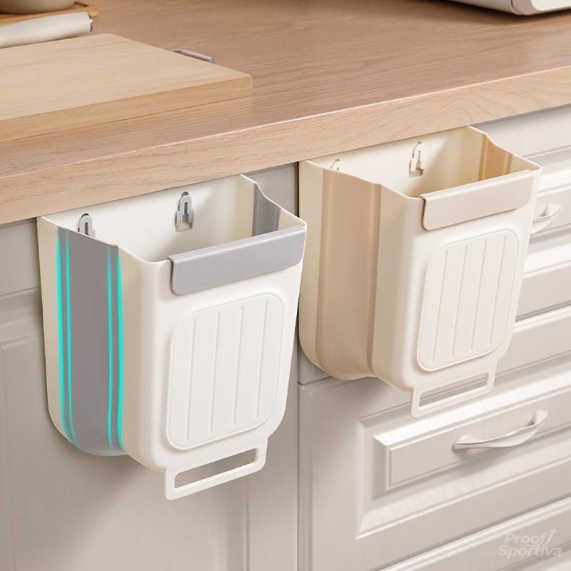 Space-saving Foldable Kitchen Trash Can 6L/11L Touchless Hanging Garbage Bucket Durable Commercial Grade Kitchen Accessory for Home Use