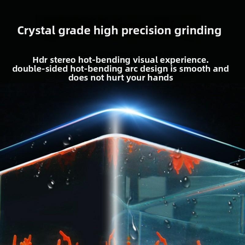 Curved Glass Fish Tank Small Living Room Fish Tank Glass Aquarium Ecological Goldfish Tank Home Aquarium