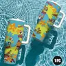 1 Pc 40oz Insulated Mug, Large Capacity Vacuum Cup, Double-Wall Leakproof Insulated Drinkware Tumbler with Handle and Lid, Skinny Design for Hot & Cold Drinks, Keeps Hot 12h Cold 24h, Ocean Print, Beach Summer Gift for Daily Use