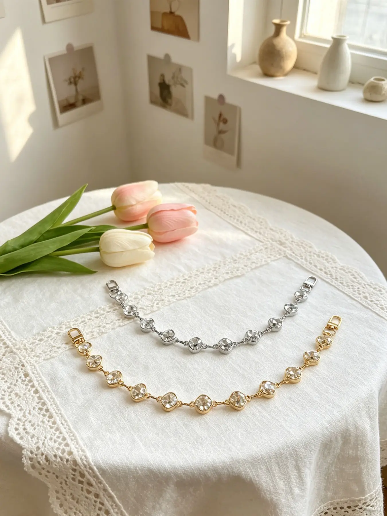 Luxury Large Diamond European Style Chain Metal Bag Accessory, Bag Chains, Elegant Bag Charm, All Seasons Korean Style Fashion