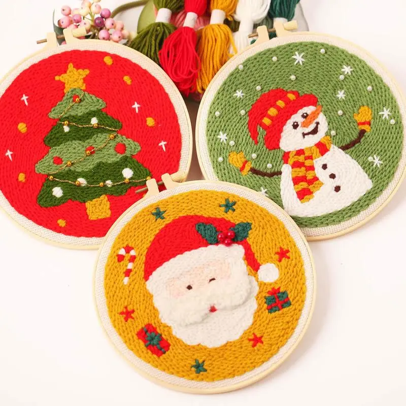 Needlework Punch Needle Kit, Russian Punch Needle Embroidery DIY Craft Set, Yarn Painting for Kids Beginners, A